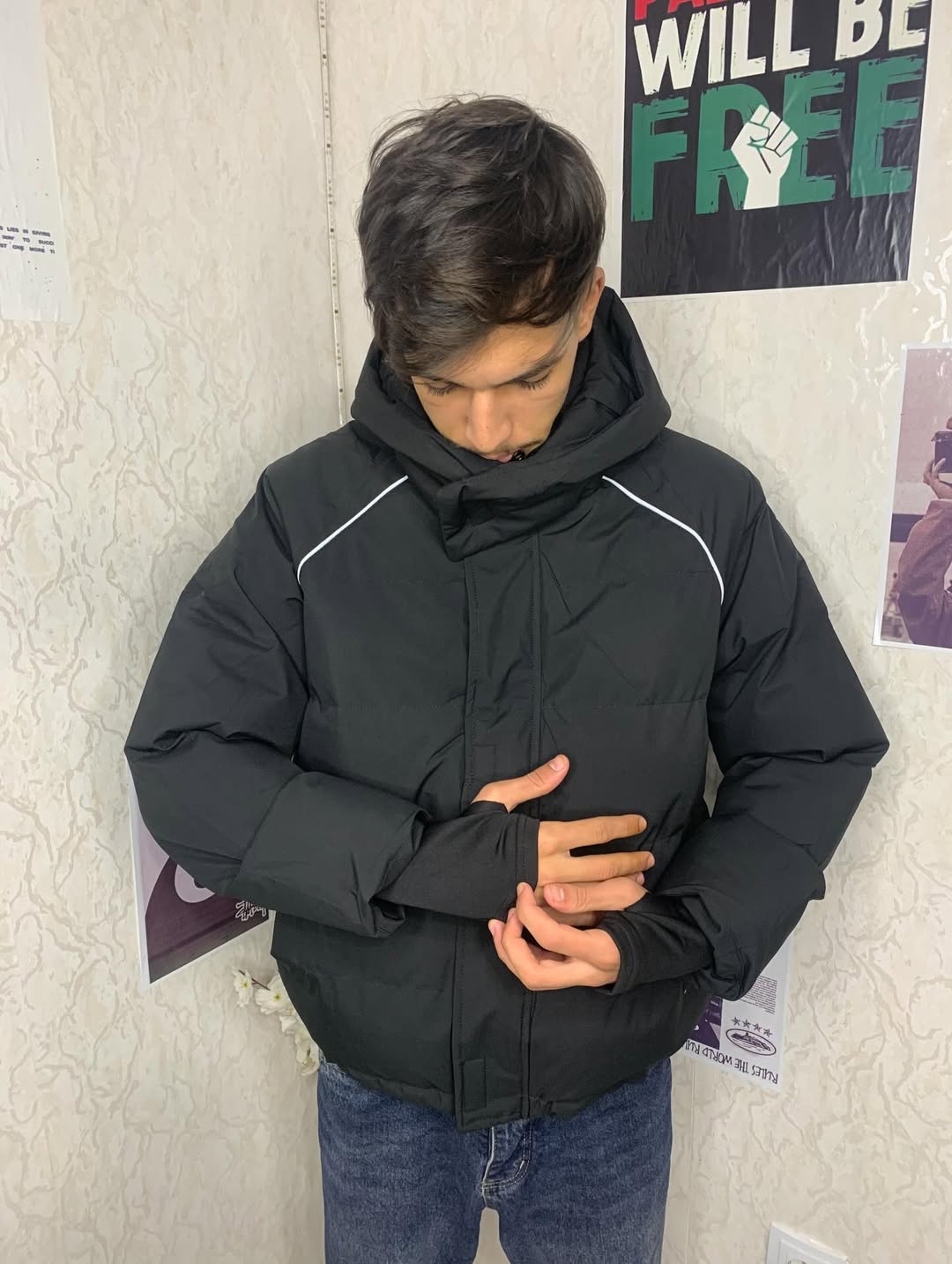 PUFFER JACKET OVERSIZED  BLACK/WHITE