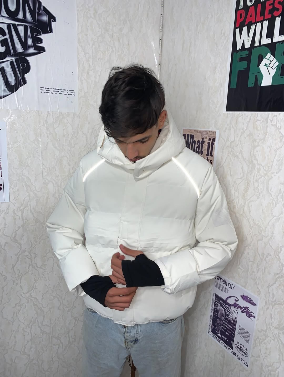 PUFFER JACKET OVERSIZED  BLACK/WHITE